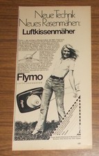 Seltene Werbung FLYMO Luftkisstenmäher Rasenmäher - Neue Rasenmähen 1970