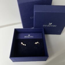 Swarovski Attract Ohrringe, weiße Kristalle in Rund /Tropfenform, rosé vergoldet