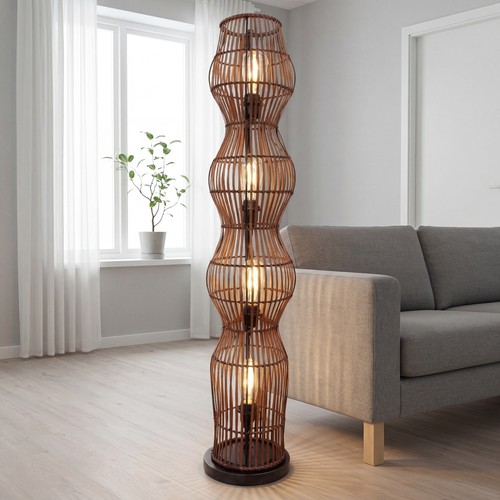 Boho stehleuchte bambus modern - stehleuchte,