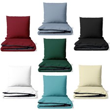 Bettwäsche Set Uni 135x200 155x220 200x200 200x220 Baumwolle Wendeseite Bezug