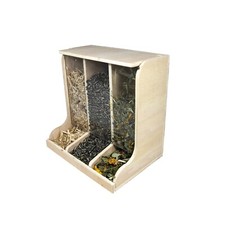 Elmato 10474 Futterstation Körnerbar Futterstelle 3-fach Silo, 20x15x17cm