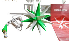 herrnhuter stern 13 cm        grün/weiss     A1e