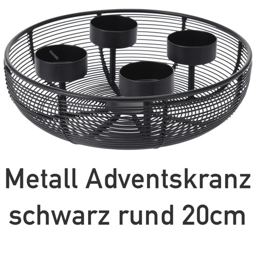 Metall adventskranz schwarz - metall,