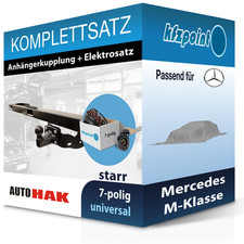 AUTO HAK Anhängekupplung starr und E-Satz 7polig für Mercedes M-Klasse 98-05 neu