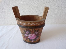 Biete schönen Holzbottich, Tölzer Bauernmalerei, ca. 10x13x16cm  super Dekoware