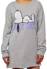 Snoopy Peanuts Damen Nachthemd Long Pullover Gr. S M L XL LESEN NEU