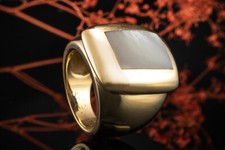 Van Cleef & Arpels Paris Ring mit Perlmutt rechteckig Massiv in Gold 750 Schmuck