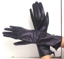 Neue schwarze Damen Lederhandschuhe Gr. 7,5 - 35 cm lang