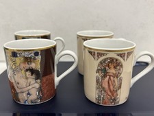 Goebel Artis Orbis 4 Espresso Tassen Gustav Klimt Die drei Lebensalter und Mucha