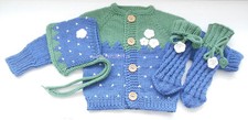Baby Ausfahrgarnitur Gr. 56, Handarbeit, Babyjacke, Mütze + Strümpfe,  Babyset 2
