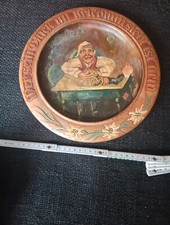 1 Wandteller Deko Holzteller handbemalt Wandschmuck Bauernstil