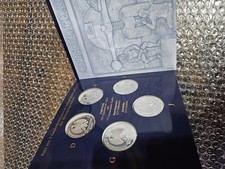 750 Jahre Katharinen Kloster Stralsund Set mit 5 Silber Gedenkmünzen 10 DM