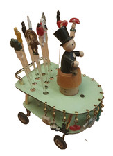 50er 60er  Rockabilly Bar Ständer +12 BOWLE PIEKSERN + Glasmarker Vintage Korken