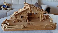 Krippenstadl, handgeschnitzt, Lindenholz + 13 Figuren +Zertifikat - sehr schön