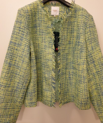 Damen boucle jacke - boucle, lime