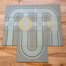 14 x LEGO Straßenplatten - alte Version - Geraden, Kurven, Kreuzungen