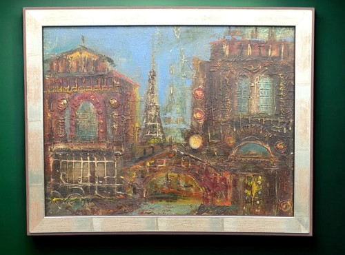 Expressive stadtansicht mit - expressive,