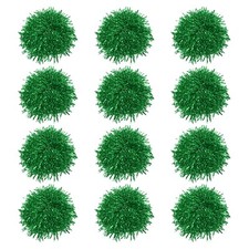 Cheerleader Pompons mit Finger Löcher 12Pack Metallisch Folie Jubelnde Grün