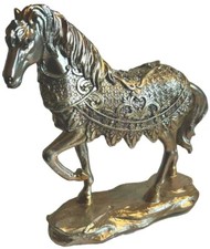 Kunstharz Resin Deko Statue Figur Tier Kunst Skulptur Pferd Bicolor 19x18,5x6 cm