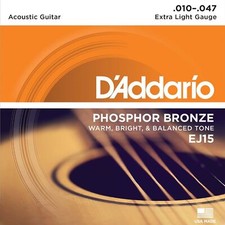 D'Addario EJ15 Phosphor Bronze Extra Light Acoustic Guitar Strings 10-47
