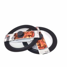 2 x Pfannendeckel mit Silikonrand  und Glas Topfdeckel   Glasdeckel 24/26/28cm