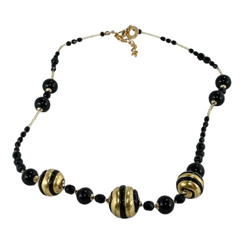 Murano glas halskette - glas, schwarz