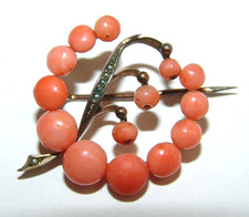 Alte Korallenbrosche Silber