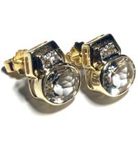 950.-€ - ZUM GOLDWERT: OHRSTECKER 585 GOLD 14KT 1,32CM AQUAMARINE GELBGOLD