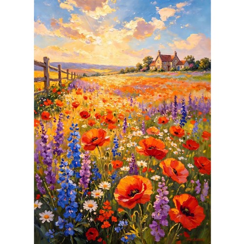 Puzzle blumen wiesen - blumen, 1000