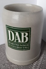 Bierkrug Dortmunder Actien Brauerei DAB Dortmund emailliert 30er Jahre 9/20 L