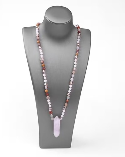Rosenquarz collier - rosenquarz,