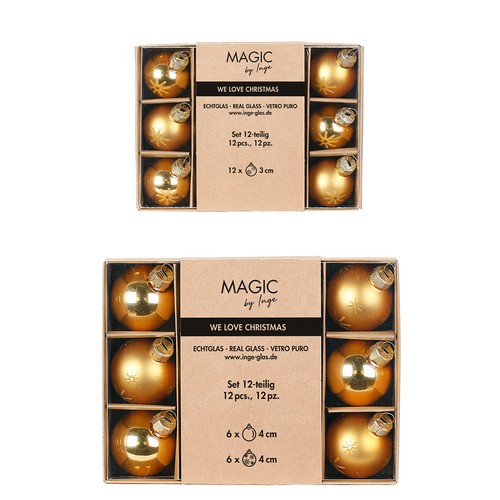 Weihnachtskugeln glas 5cm - 12, 2-5cm