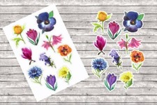 10 Sticker Aufkleber Blumen