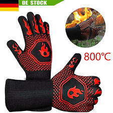 2x 800°C Grillhandschuhe Feuerfest Schutzhandschuhe Ofenhandschuh Hitzebeständig