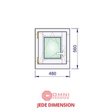 Holzfenster Gartenhaus Fenster Dreh-Kipp 48 x 56 cm | Fenster aus Polen
