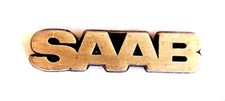 AUTO Pin / Pins - SAAB SCHRIFTZUG dezent & edel / mattsilber 