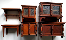 PUPPENMÖBEL WOHNZIMMER Holz großes + kleines Buffet Tisch Garderobe Puppenhaus