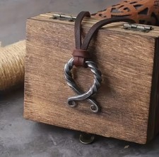 Wikinger Odin Rune Anhänger Halskette Herren Verstellbares Lederband