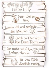 Schild Name Spruch Geh deinen Weg Geschenk Jugendweihe Konfirmation Kommunion