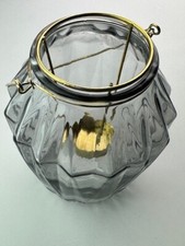 Glas Windlicht 15 x 13,5cm smoke, 15 Stück, perfekt für Deko Hochzeit Geburtstag