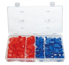 70 x Lötfreie Stromdieb / Abzweigverbinder Quetschverbinder Sortiment ROT + BLAU