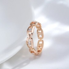 Eleganter Ring 585 RG Rotgold Rosegold mit funkelnden Zirkon 54 (17,2 mm Ø)