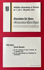 alte Ehrenkarte für Herrn Sächsischer Gemeindetag in Dresden 1928  ( 131708