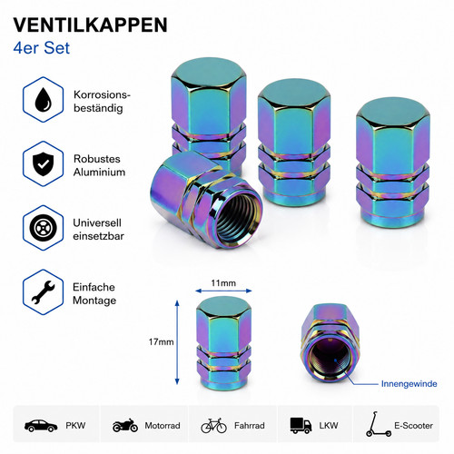 Aluminium ventilkappen set - ventilkappen,
