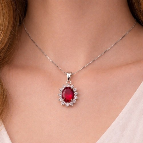 Rubin silberschmuck anhänger - silberschmuck,