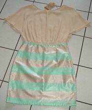 Neu PARTY Kleid Gr. S 36 38 SATIN Cocktailkleid Sommerkleid Berige Mint Grün