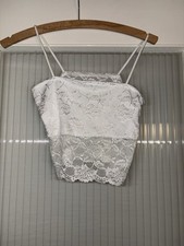 Damen Crop Top Spitze Weißes