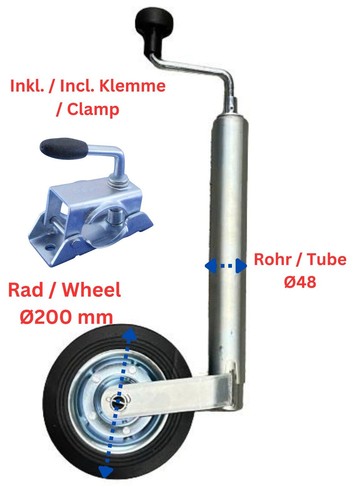 Stützrad ø200 rohr - stützrad,