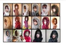 Damen Schalmütze Kapuzenschal