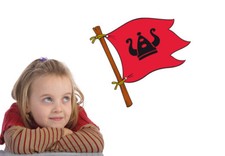 Wandtattoo Wikinger-Flagge rot